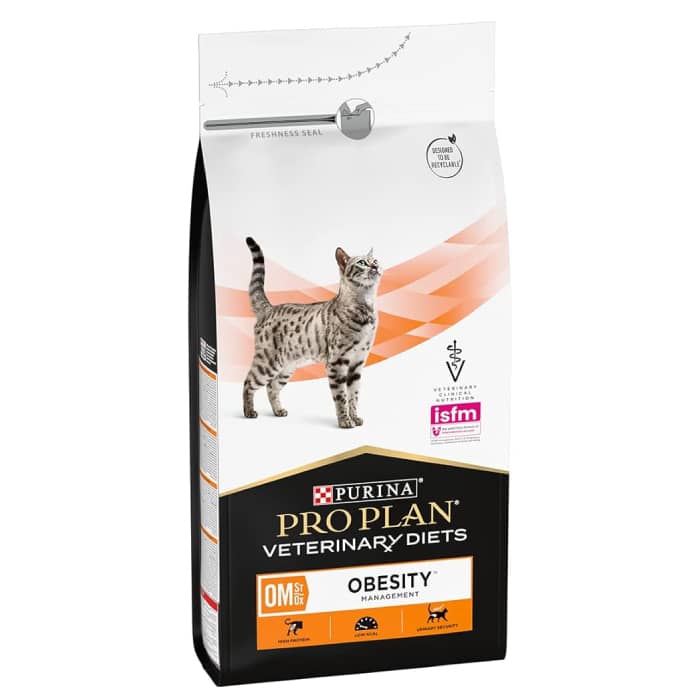 Pro Plan Veterinary Diets OM Obesity Management veterinārā kaķu barība svara kontrolei 1.5 kg